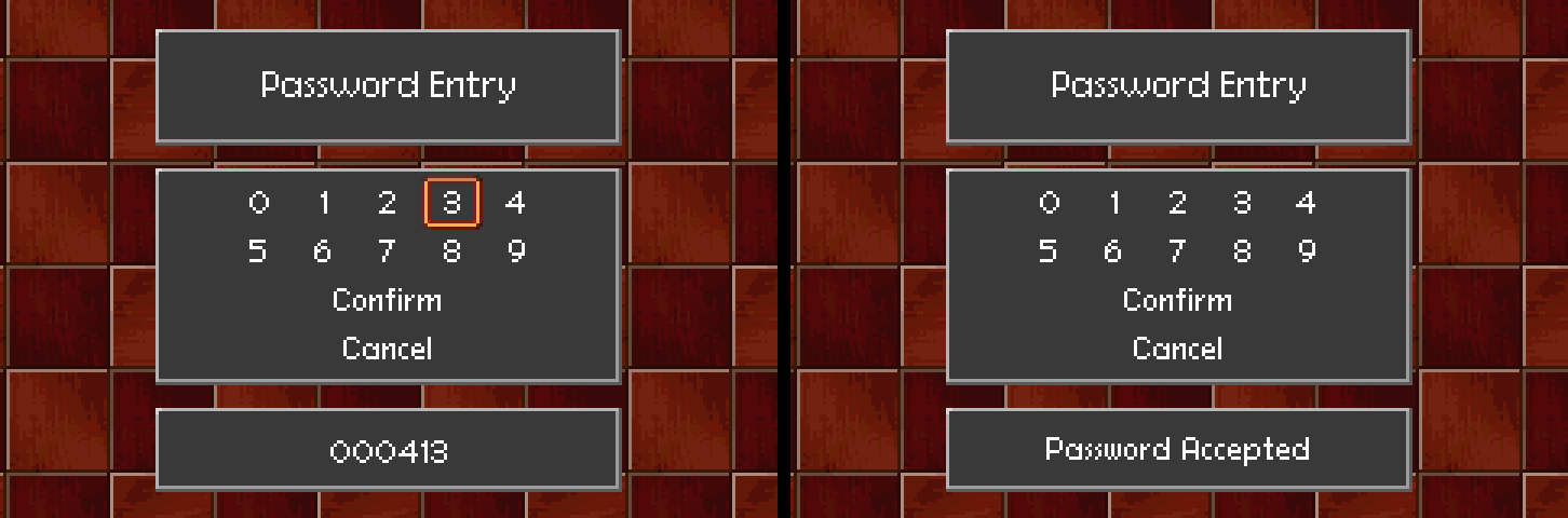 Board Game Classics: 000413 typed on the keypad, then Password Accepted